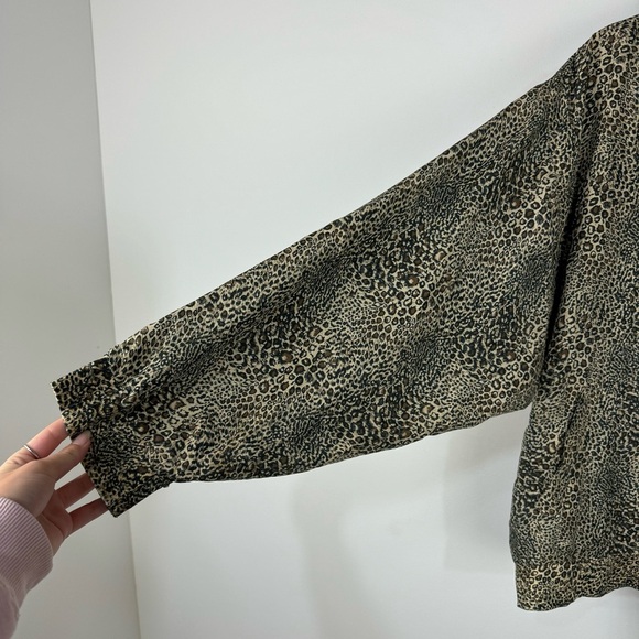 Rhoda Lynn Silk Animal Print Cheetah Vintage Bomber Jacket y2k Retro 90s - Picture 3 of 5